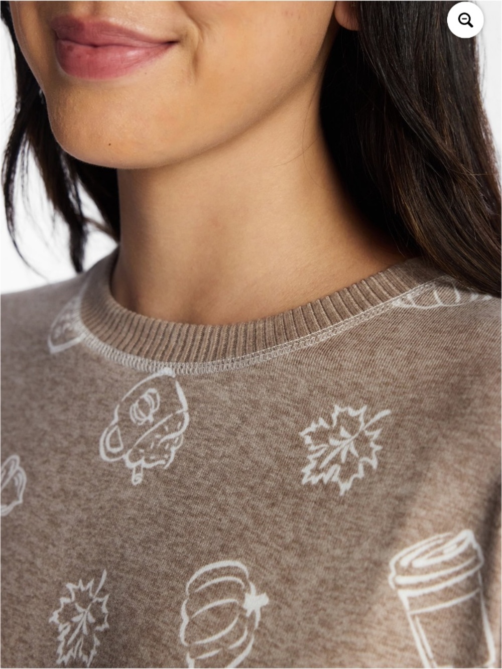 Way To Celebrate Women’s Toasted Heather Knit Short Sleeve Sleep Top XL - Picture 4 of 5